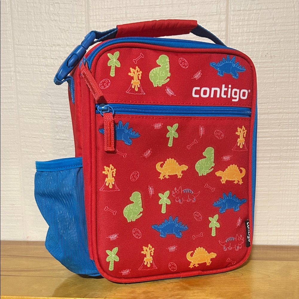Contigo Red Kids Lunch Bag with Dinosaur Design